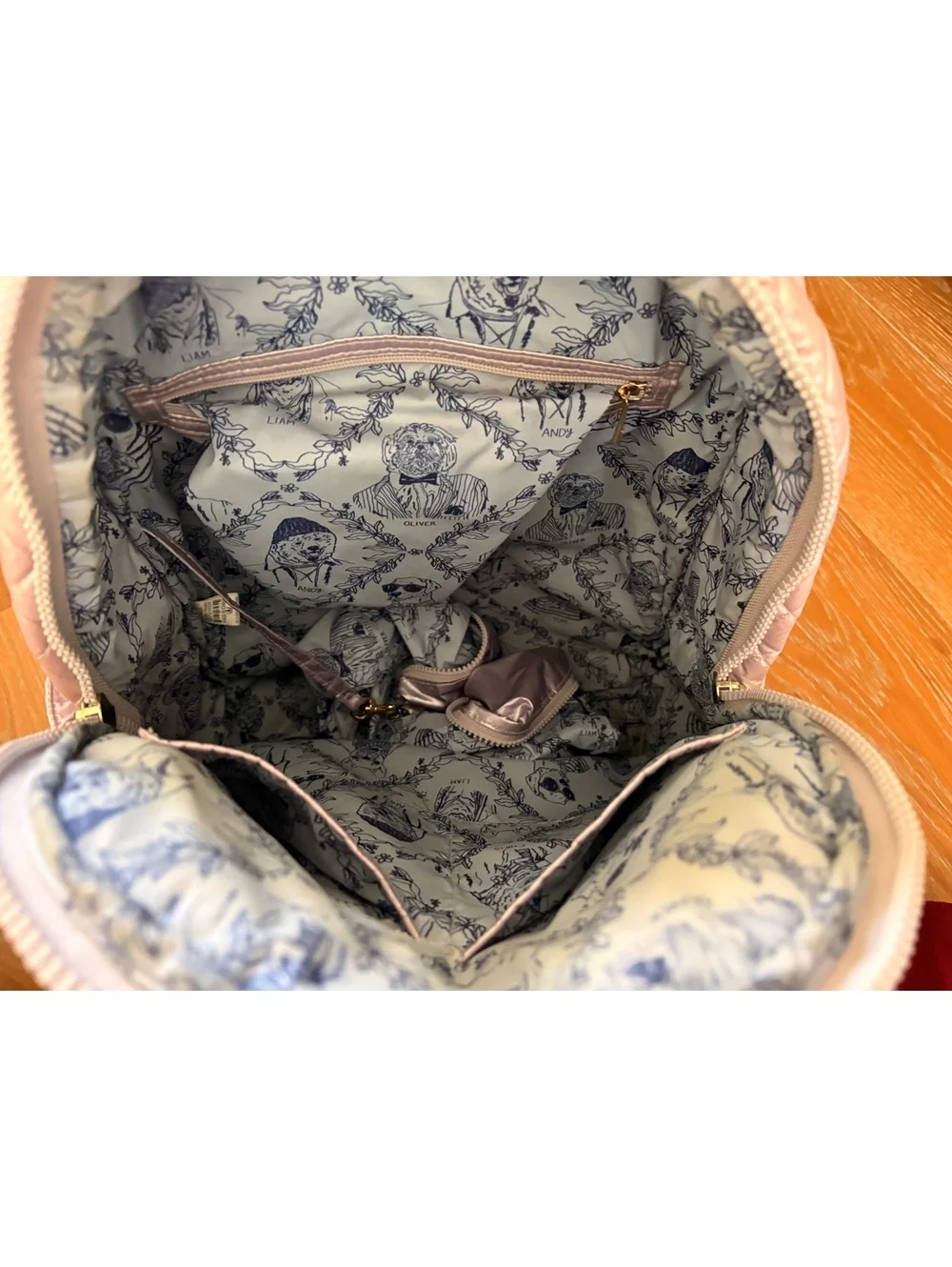 Oliver Thomas Quilted Metallic Lavender Purple Tennis Backpack
